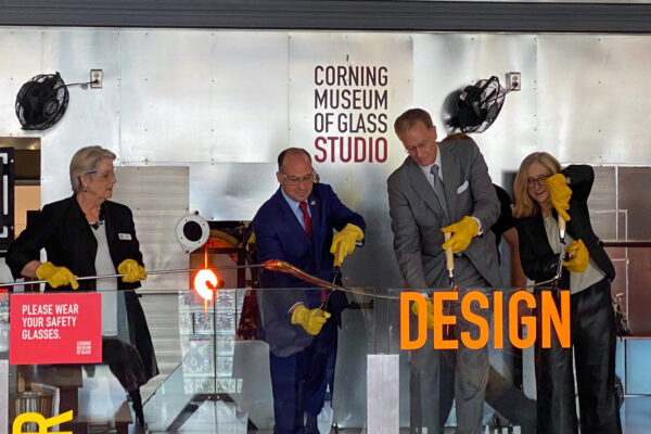 Cutting the glass at the CMoG ribbon cutting